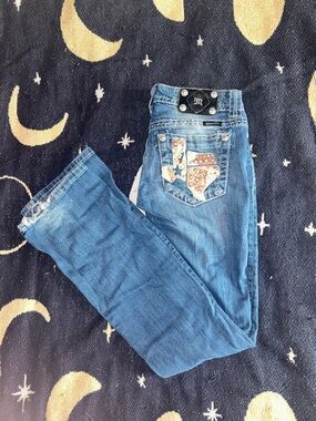 Miss Me Blue Skinny Jeans with Embellished Back Pocket